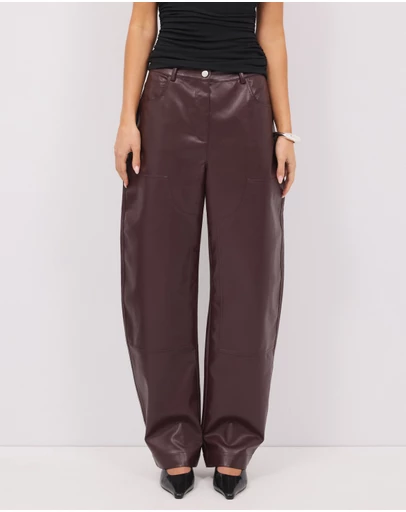 Calli - Rory PU Straight Leg Pants