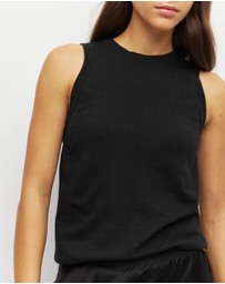 JH Lounge - JHL Luxe Tank (Luxe Cotton Cashmere) Black