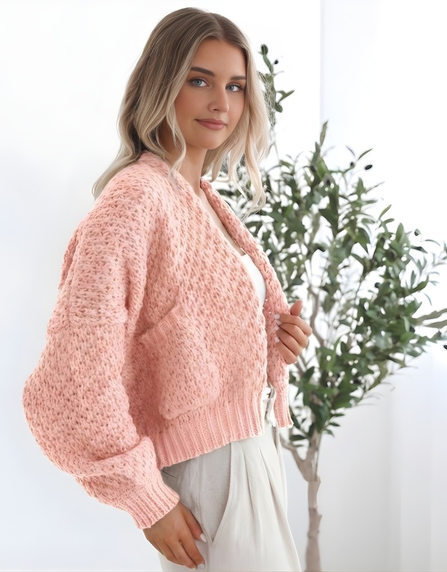 Esther & Co - Dorine Cardigan - Soft Pink