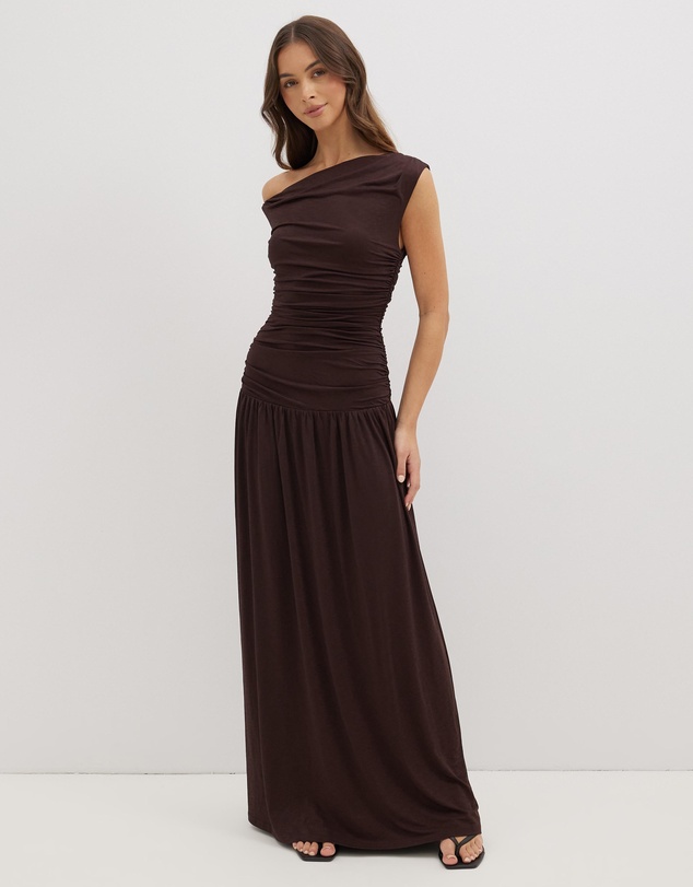 Dazie - She's All That Jersey Off Shoulder Maxi Dress