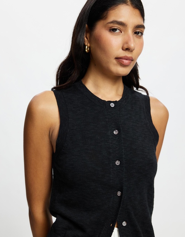 White By FTL - Kyra Button Tank