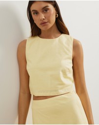 Atmos&Here - Celina Linen Blend Crop Top