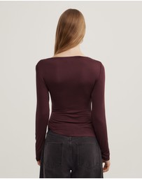 Witchery - Draped Jersey Long Sleeve Top