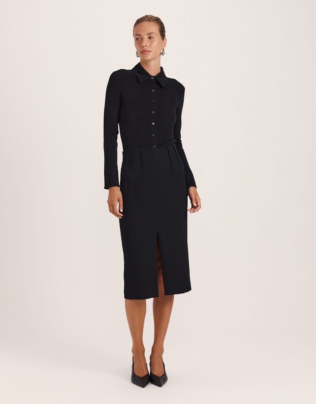 SABA - Raya Wool Crepe Pencil Skirt
