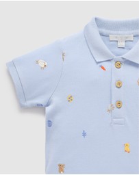 Purebaby - Bunny Friends Polo Shirt -Kids-Babies