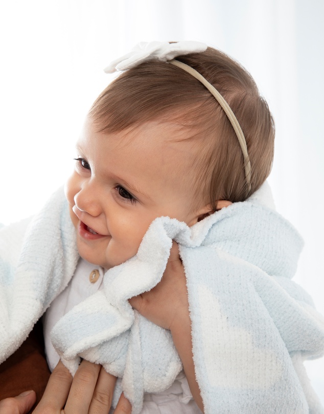 Living Textiles - Chenille Blanket - Blue Clouds
