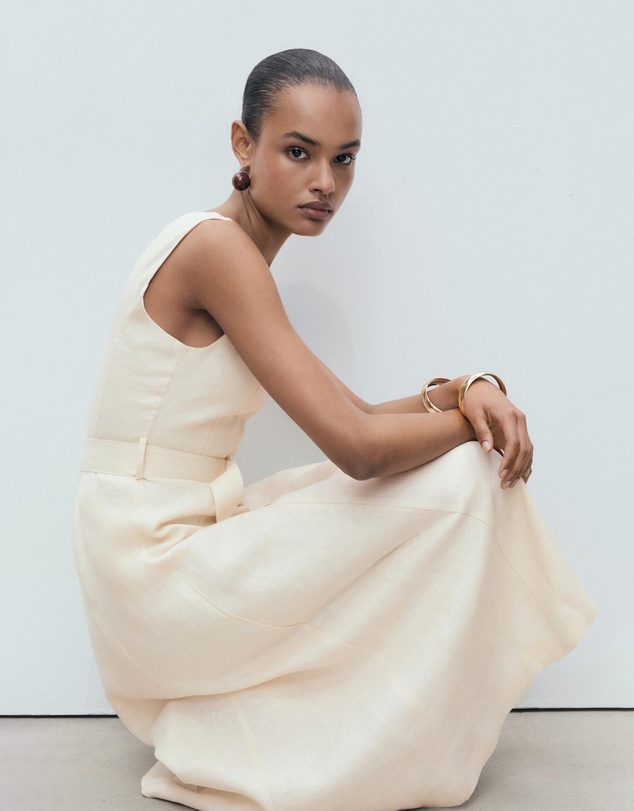 M.N.G - Laura Belt Linen Dress