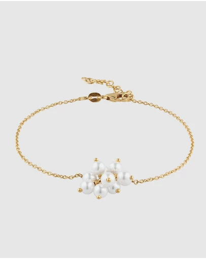 Elli Jewelry - Bracelet Pearl Bridal 925 Sterling Silver Gold-Plated