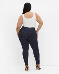 City Chic - Plus size Harley Fit Skinny Petite Jean - dark wash