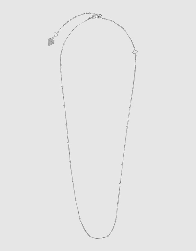 Wanderlust + Co - Beaded Chain Silver Necklace