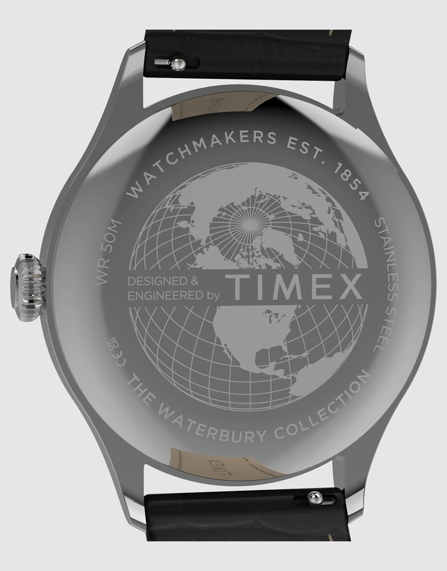 TIMEX - Waterbury Classic 39mm Crocodile Grain Leather Strap Watch