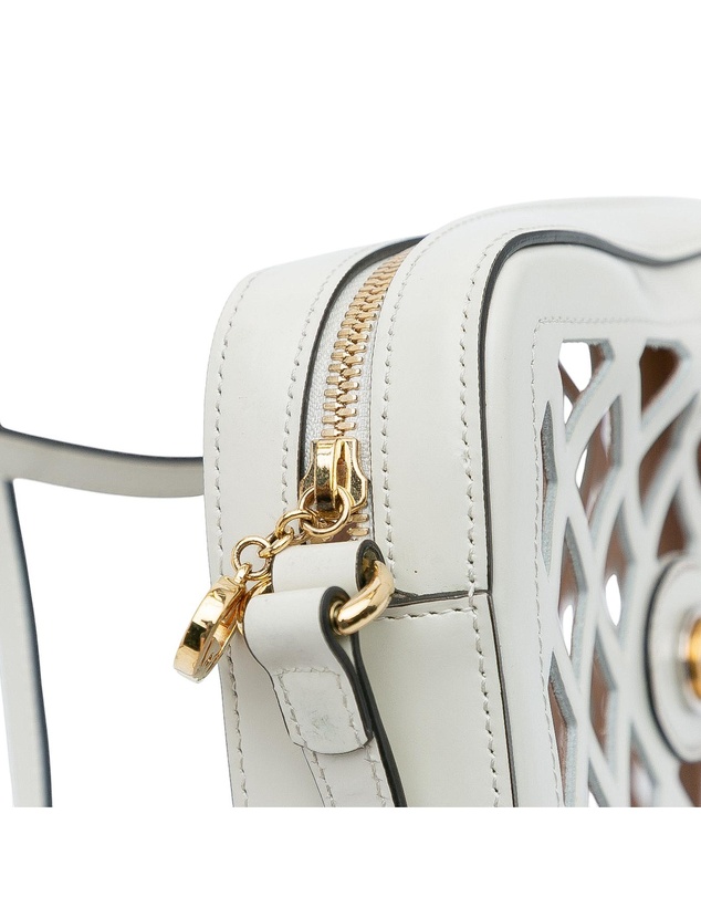 Pre-Loved by Azura Reborn - Pre-Loved Cutout Leather and Flora Canvas Infinity Crossbody