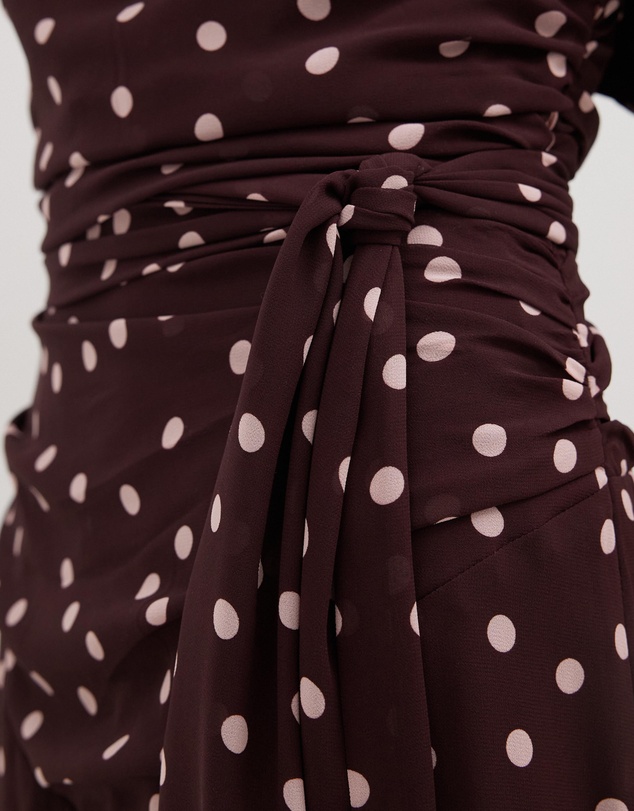 Dazie - The Moment Chiffon Polka Dot Maxi Dress