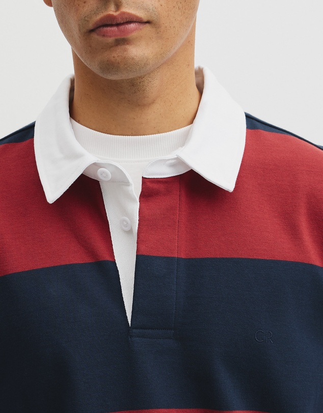 Country Road - Short Sleeve Australian Cotton Stripe Rugby Polo