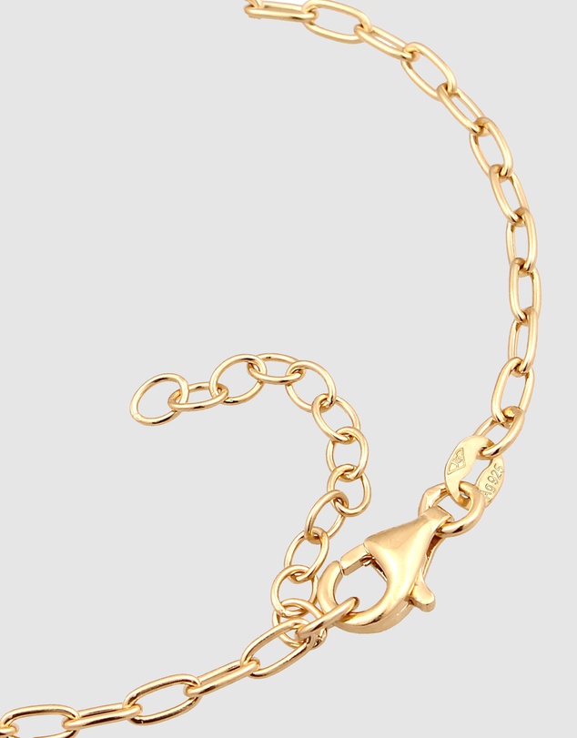 Elli Jewelry - Bracelet Crystal Heart 925 Sterling Silver Gold-Plated
