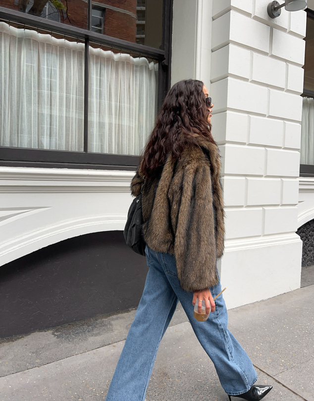 Beginning Boutique - It Girl Chocolate Faux Fur Jacket