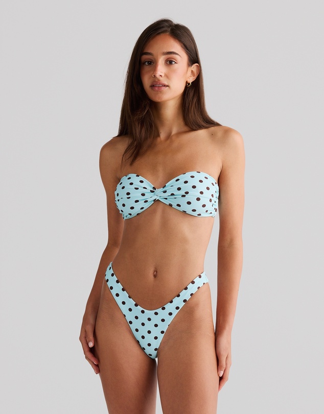 Vacay Swimwear - Positano Top Blue Polka