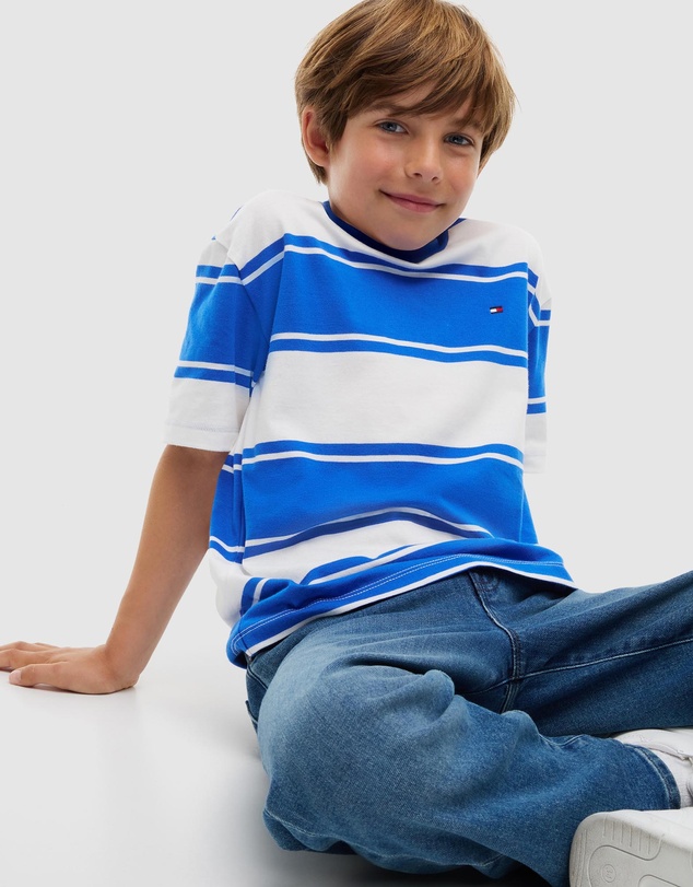 Tommy Hilfiger - Boys 3-7 Stripe Jersey Crew Neck T-Shirt - Kids