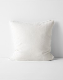 Aura Home - Vintage Linen Fringe Cushion