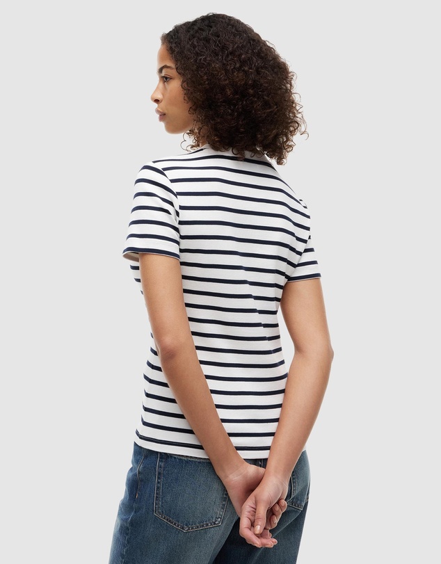 Tommy Hilfiger - Flag Embroidery Ribbed Slim T-Shirt