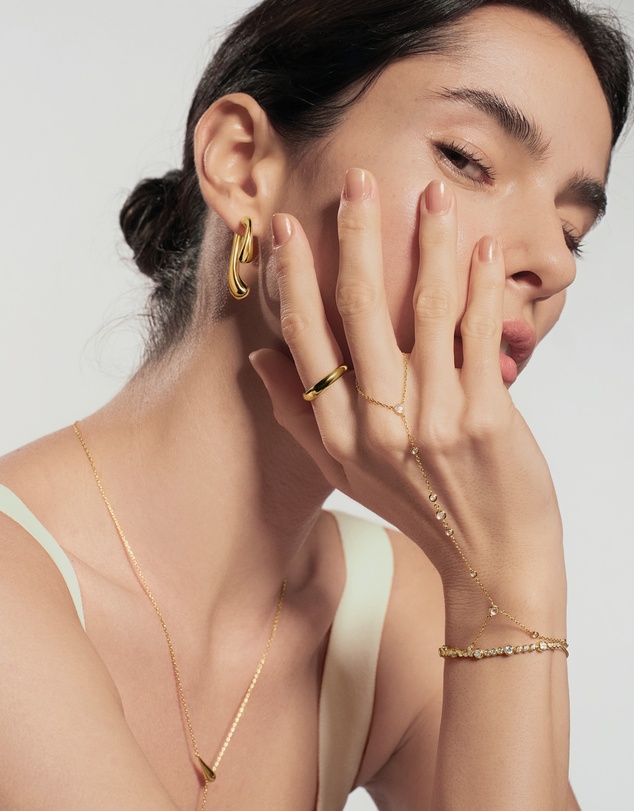 Ania Haie - Gold Alternating Bezel-Set Bracelet