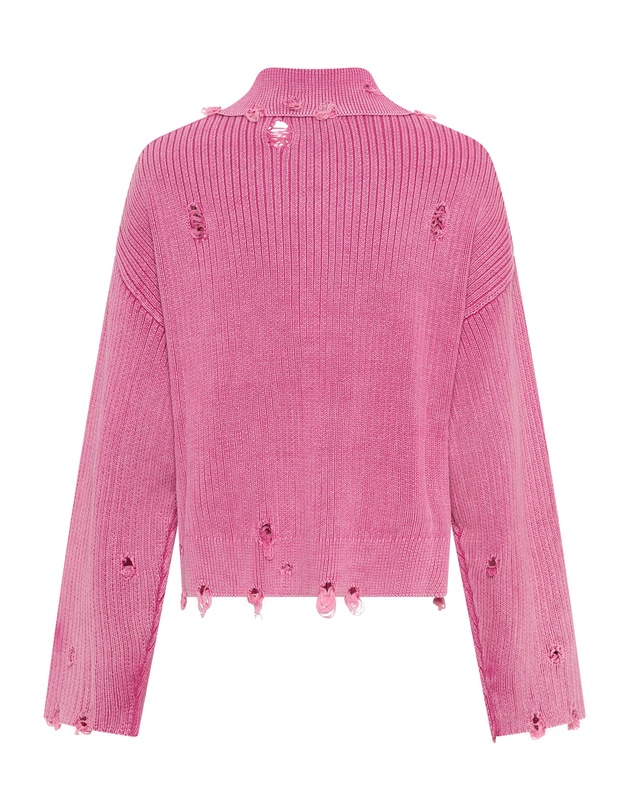 ONE TEASPOON - Rib College Pullover Sweater - Pink