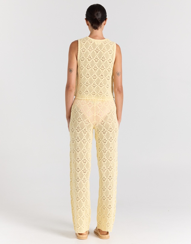 Poolside Paradiso - Messina Knit Pant - Lemon