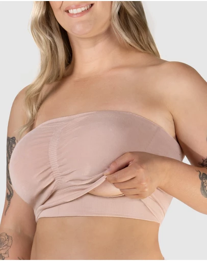 B Free Intimate Apparel - Full Bust Bamboo Strapless Maternity & Nursing Wire Free ﻿Bra (DD-E-F-G-H) Cup