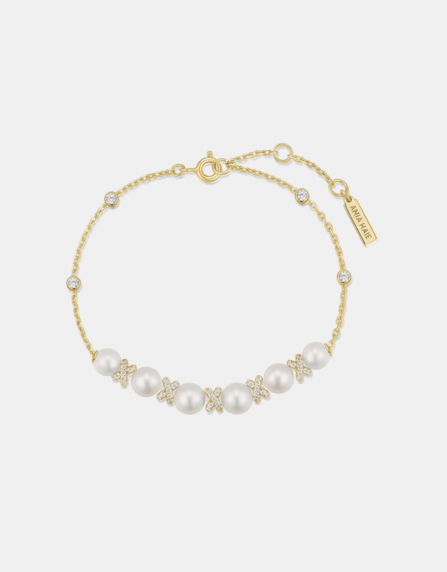 Ania Haie - Gold Sparkling Braided Shell Pearl Bracelet