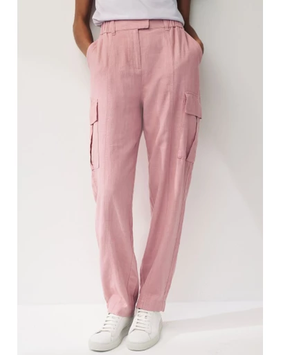 NEXT - Smart Linen Blend Cargo Taper Trousers