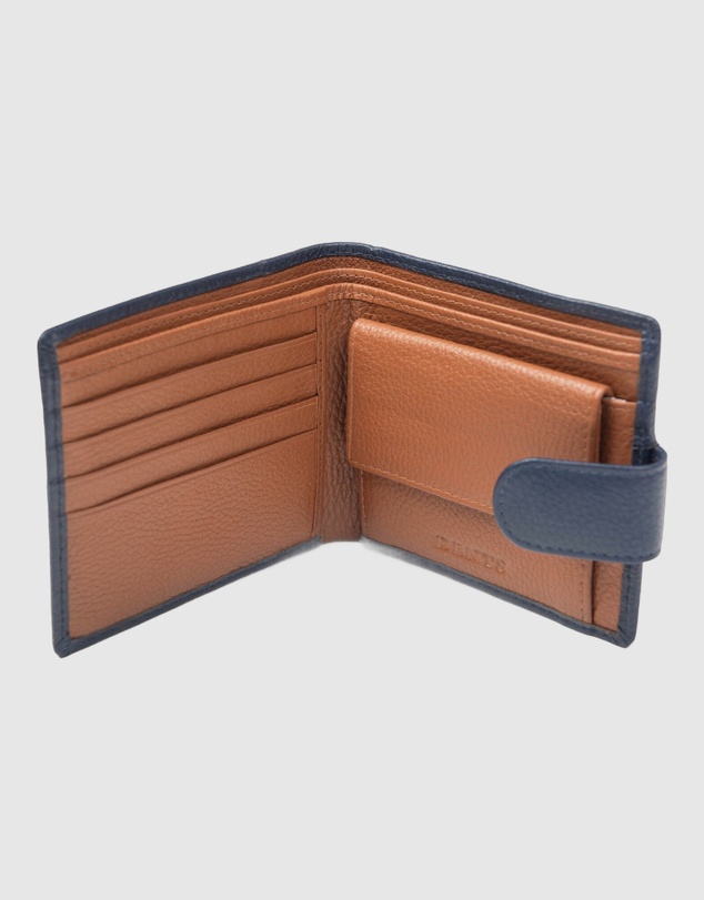 DENTS - Two-Tone Pebble Grain Leather Bifold Wallet with RFID Blocking