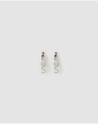 Izoa - Alphabet Letter S Huggie Earrings