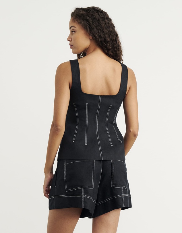 Jag - Sabine Linen Square Neck Bodice