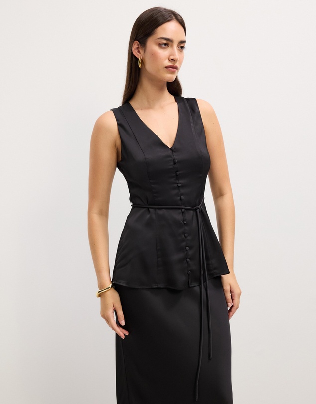 The Fated - Delaney Panelled Satin Top