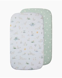 Living Textiles - 2 Pack Organic Bedside Sleeper Fitted Sheet - Goosey Goosey