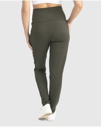 Angel Maternity - Maternity Comfortable Stretchy Tapered Pants in Khaki