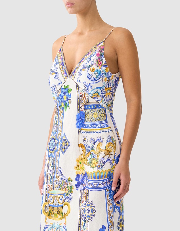 Camilla - V Neck Full Length Bias Slip Dress