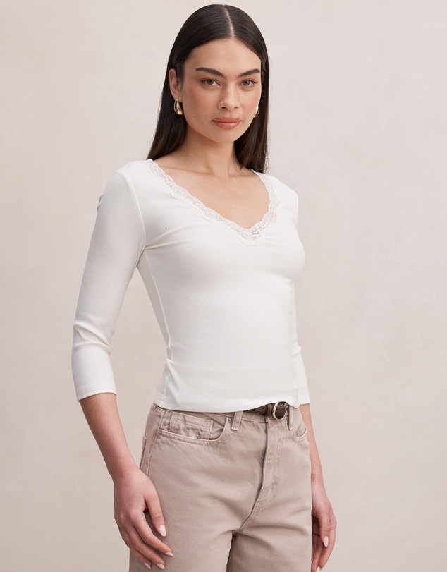 Forever New - Selena Lace Trim 3 & 4 Sleeves