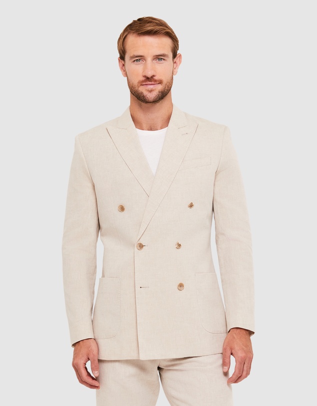SABA - Elias Linen Cotton Double Breasted Blazer