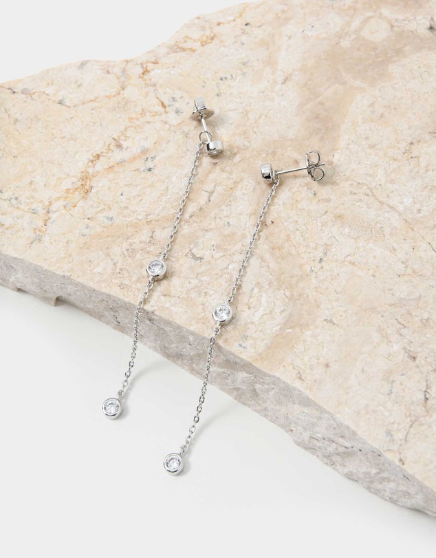 Forcast - Macy Sterling Silver Plated 2 Way Earrings