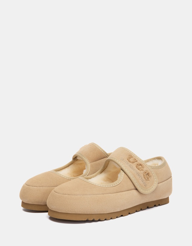 EVERAU - Australian Shepherd Ugg Velvi Kids Cow Suede Upper Loafer Oxfords Flats