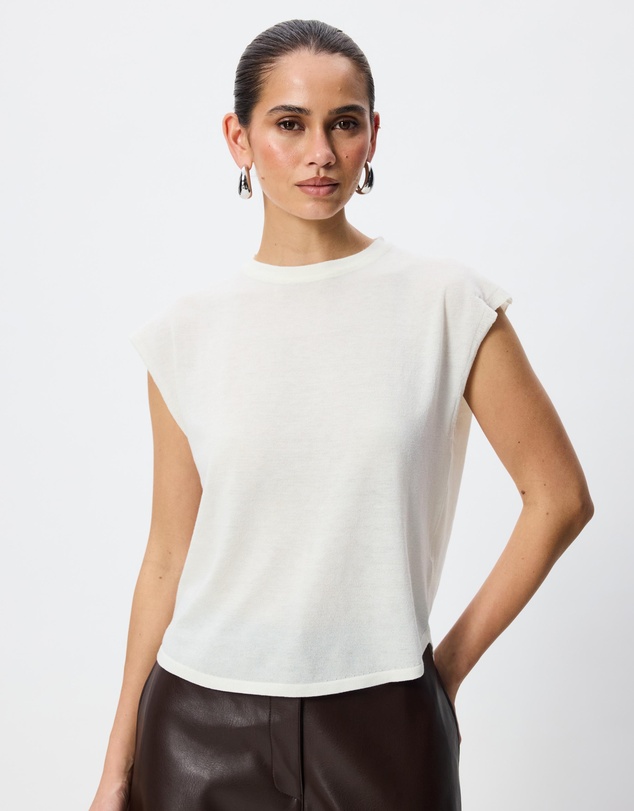 Tussah - Celeste Crew Neck Loose Fit Grown On Sleeve Top