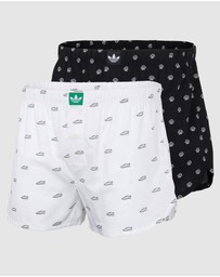 adidas Originals - 2 Pack Comfort Core Cotton Icon Woven Boxer Underwear
