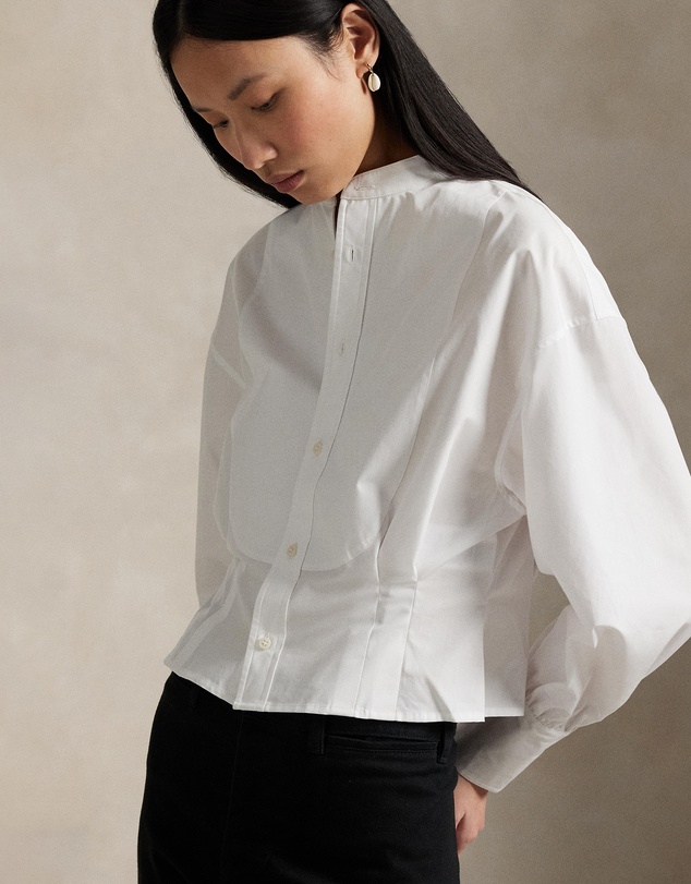 Polo Ralph Lauren - Cropped Cotton Poplin Tuxedo Shirt