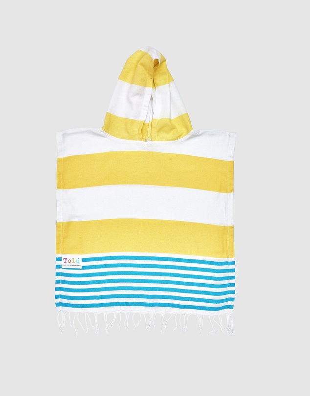 Tolu Australia - Yellow and Blue Kids Hooded Beach Towel