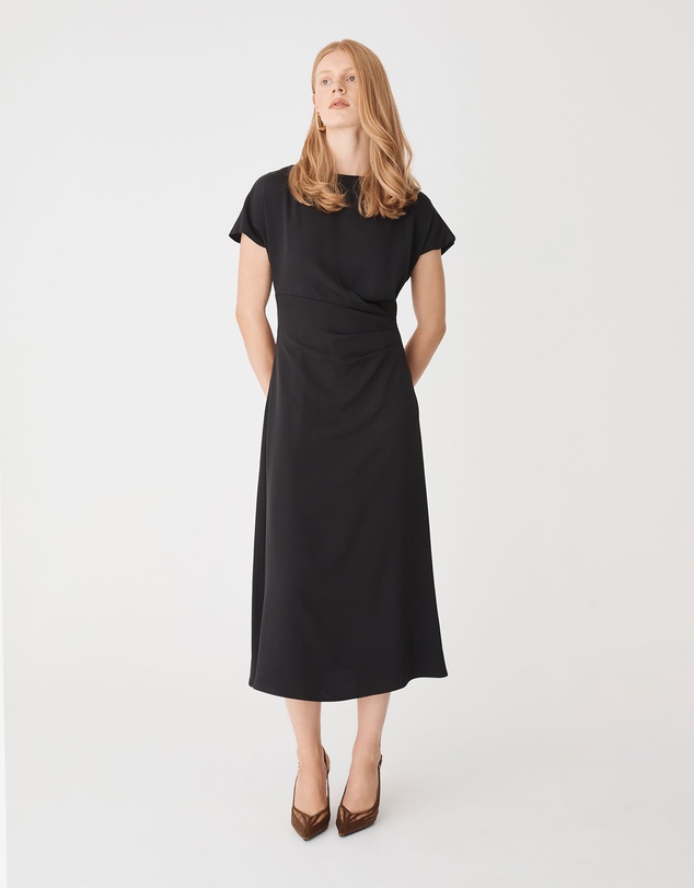 Forcast - Bianca Side Pleat Midi Dress