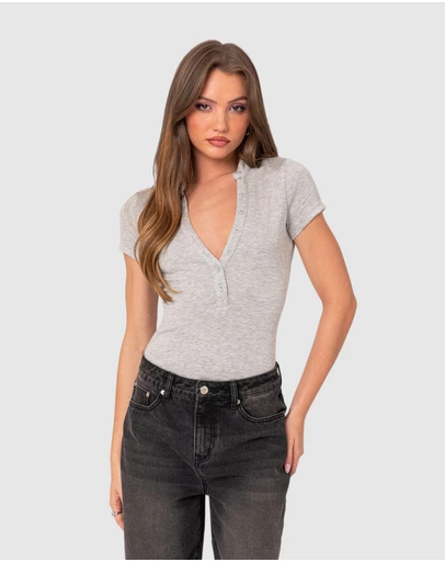 EDIKTED - So Chill Button Up Bodysuit