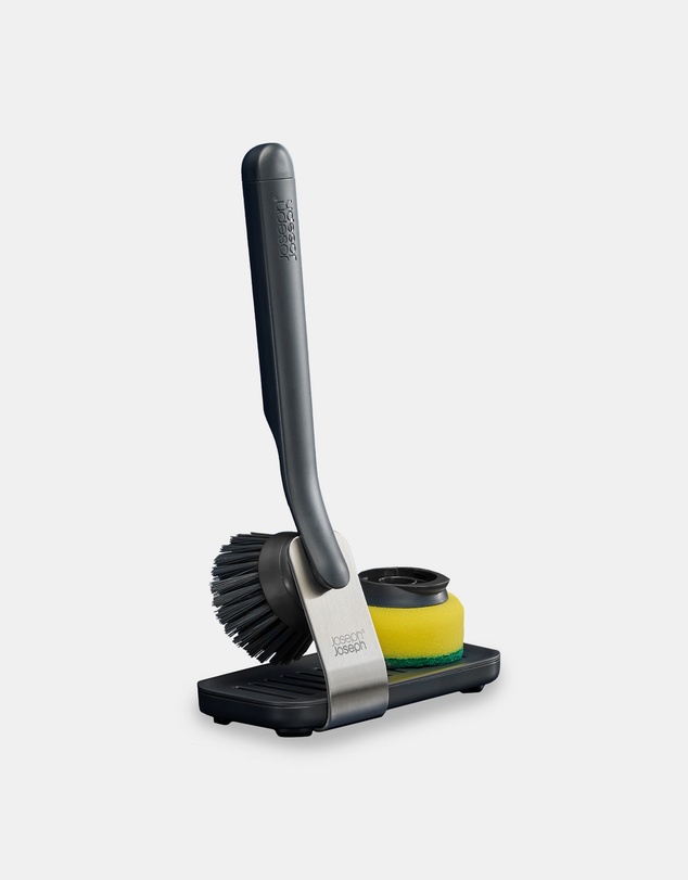 Joseph Joseph - SinkTech™ Dish Brush and Sponge Set with Large Stainless Steel Storage Stand