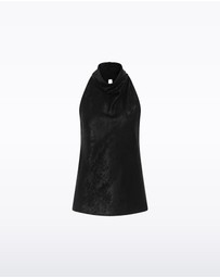 Carla Zampatti - Black Burnished Metallic Halter Top