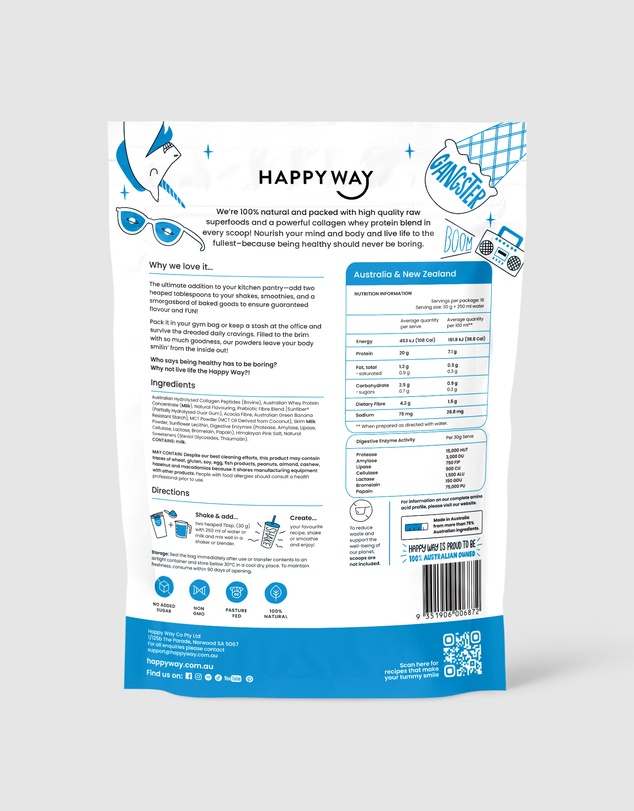 Happy Way - Vanilla Collagen Whey Protein Powder